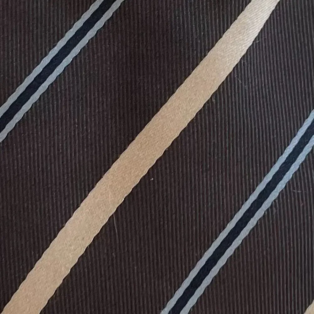 Banana Republic Brown Striped Silk Tie, Classic, Preppy, 57.5